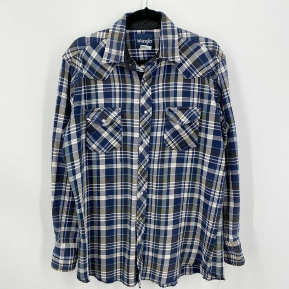 Vintage Wrangler Western Pearl Snap Plaid Flannel Shirt